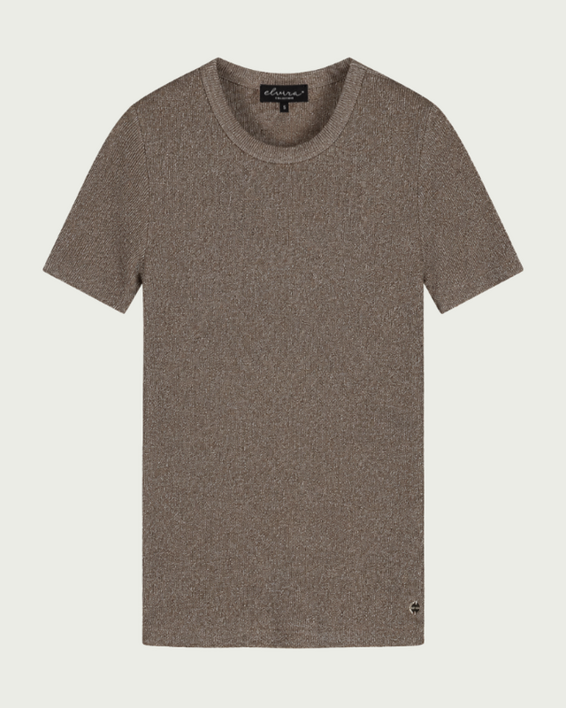 Elvira Collections Glitzer T-Shirt Virelora - Cappuccino