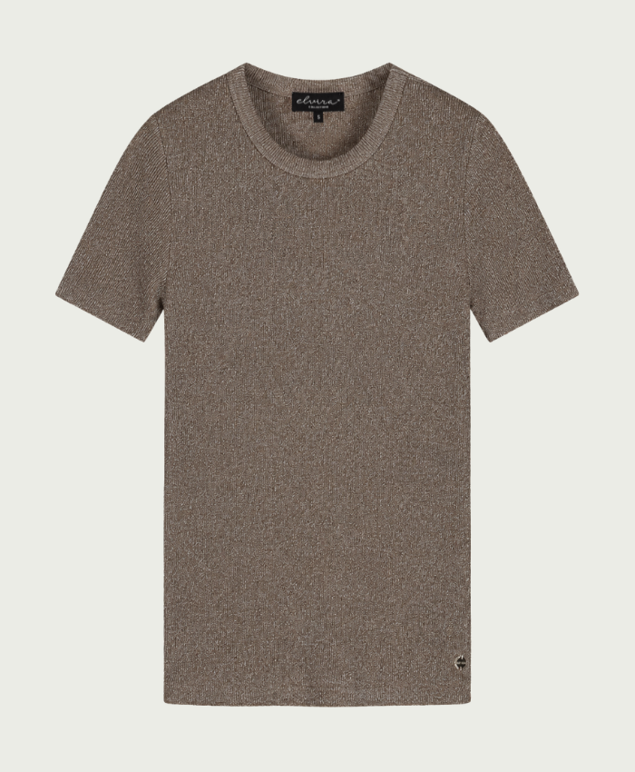 Elvira Collections Glitter T-Shirt Virelora - Cappuccino