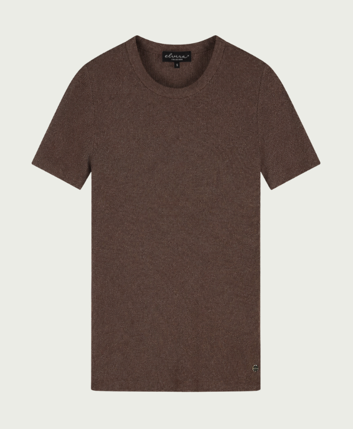 Elvira Collections Glitter T-Shirt Virelora - Mocha