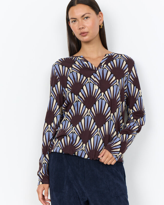 Soyaconcept Shirt Felicity AOP 556 - Chocolate Plum