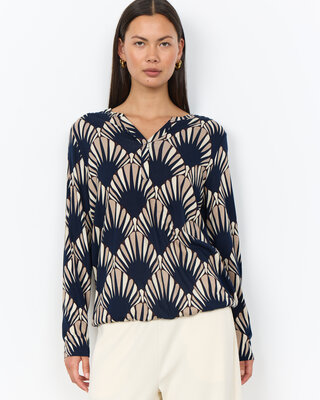 Soyaconcept Shirt Felicity AOP 556 - Navy Combi
