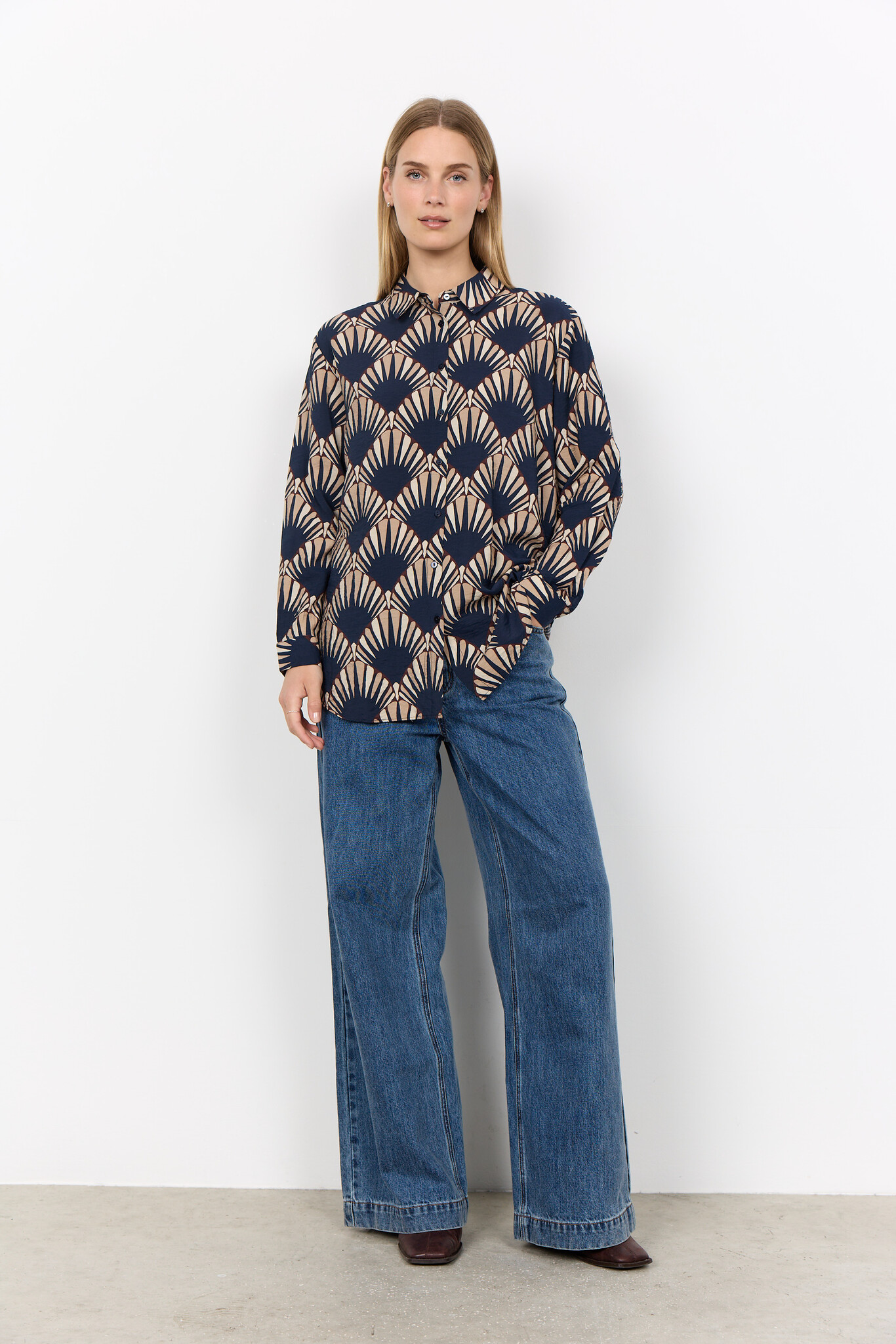 Soyaconcept Bluse AOP Halin 2 - Navy Combi