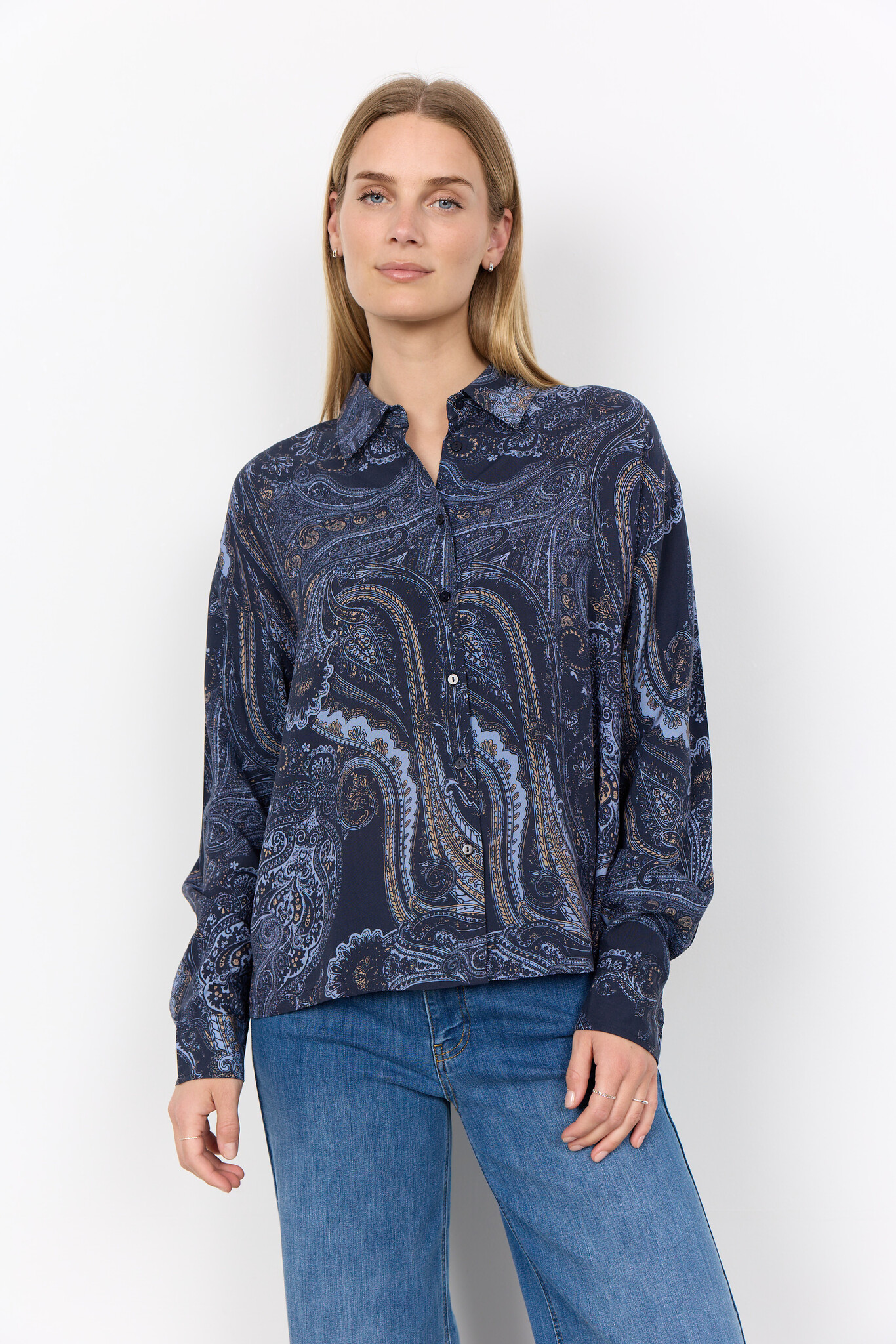 Soyaconcept Bluse Halna AOP 1 - Navy Combi
