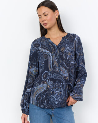 Soyaconcept Bluse AOP Halna 2 - Navy Combi