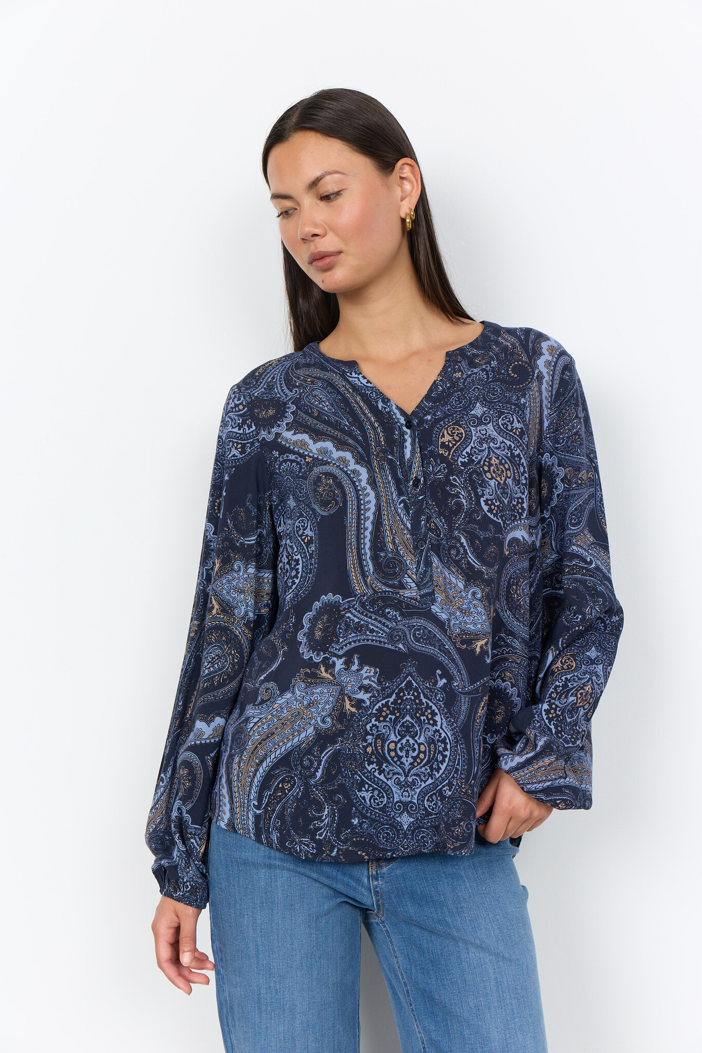Soyaconcept Bluse AOP Halna 2 - Navy Combi