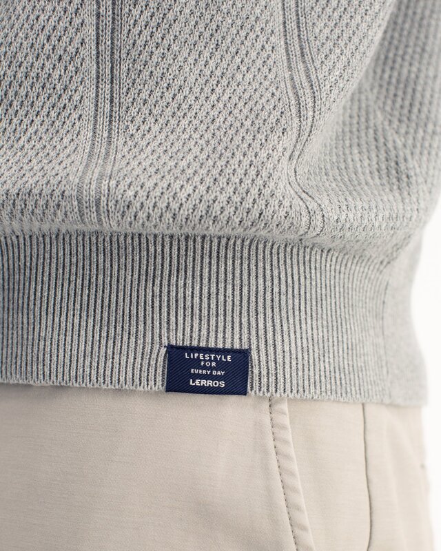 Lerros Poloshirt Verticale Strepen - Platinum Grey Melange