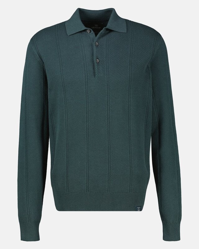 Lerros Poloshirt Vertical Stripe - Cedar Green
