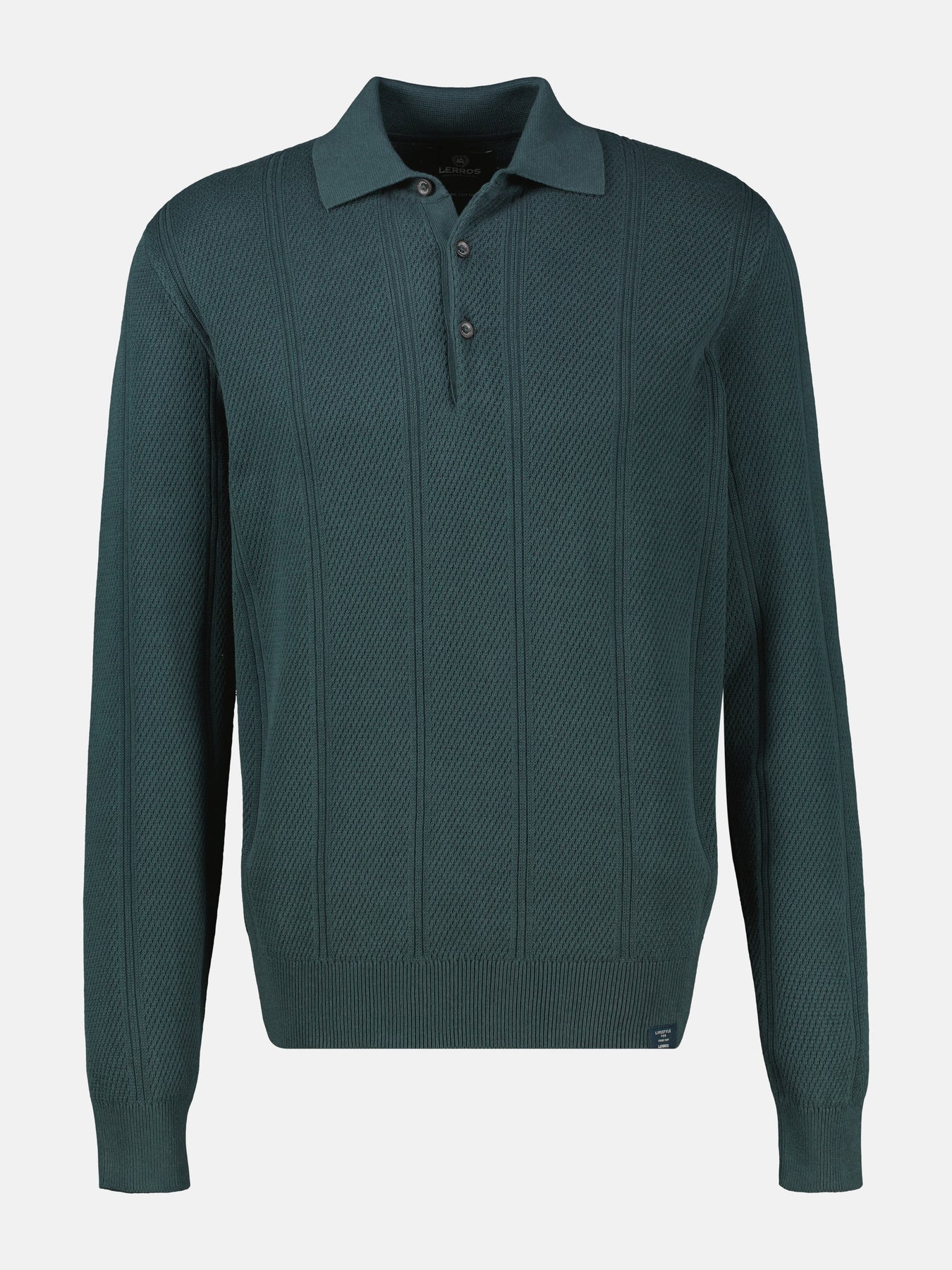 Lerros Poloshirt Verticale Strepen - Cedar Green