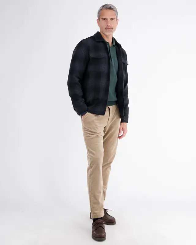 Lerros Poloshirt mit Struktur Streifen - Cedar Green