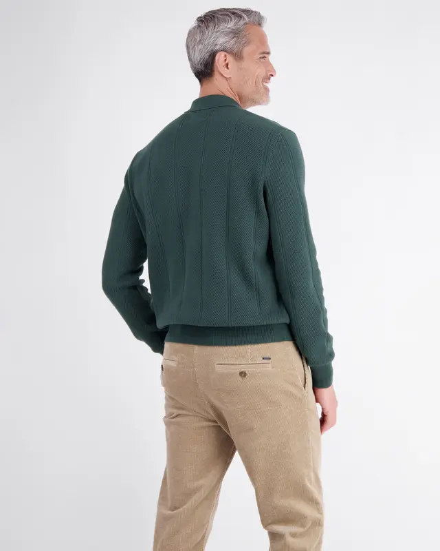 Lerros Poloshirt Vertical Stripe - Cedar Green