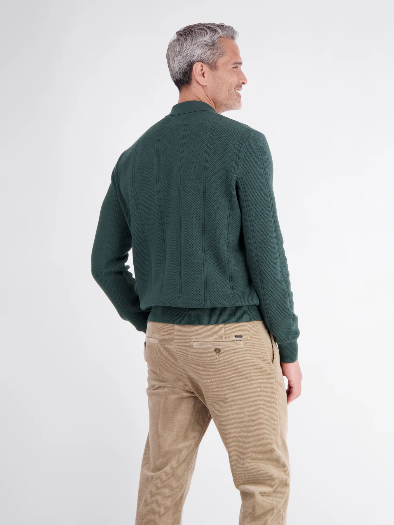 Lerros Poloshirt Vertical Stripe - Cedar Green