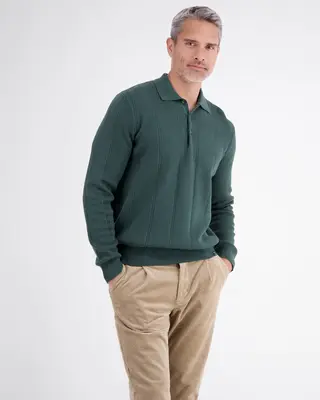 Lerros Poloshirt Verticale Strepen - Cedar Green