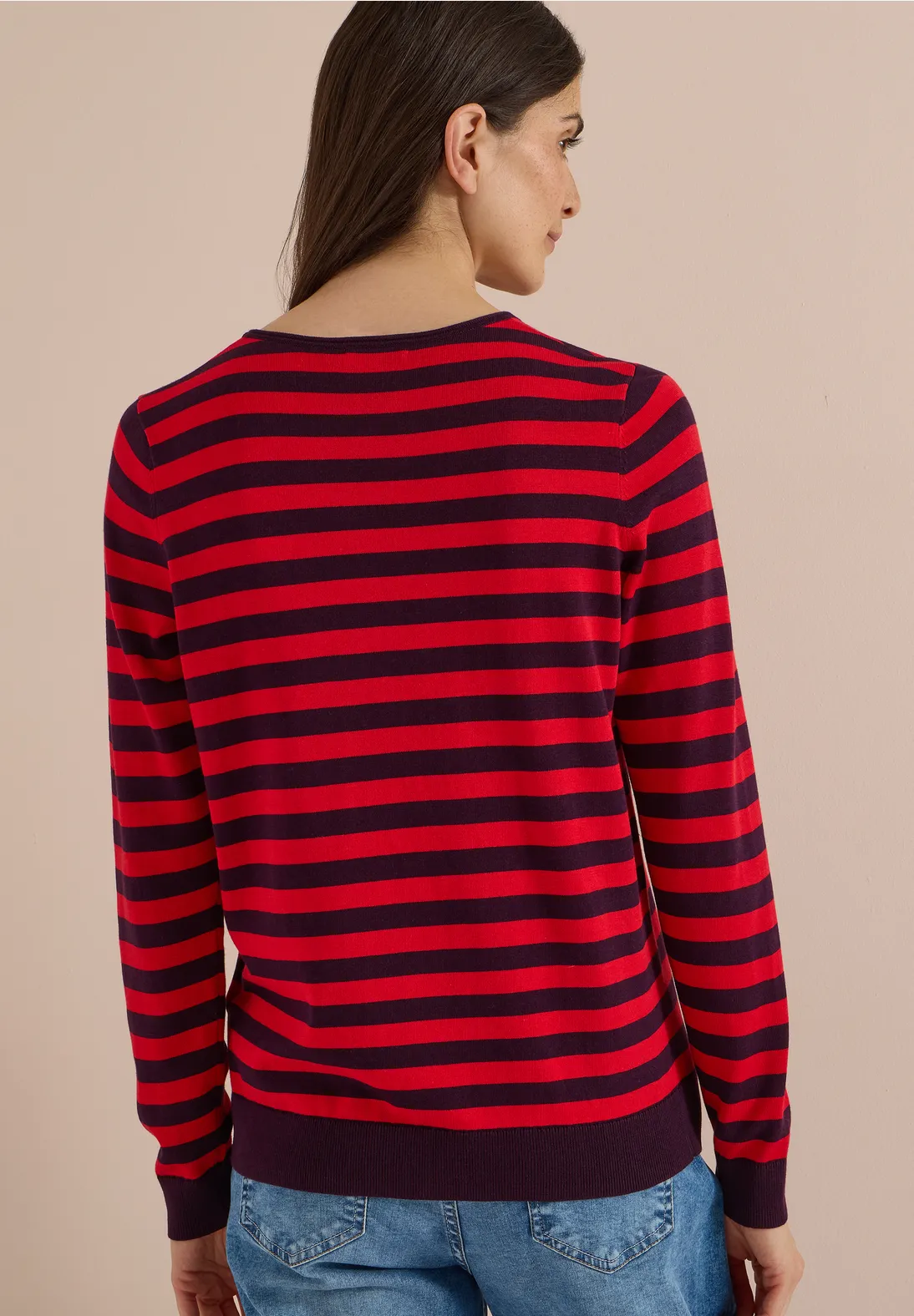 Cecil Pullover mit Streifen - Eggplant Red