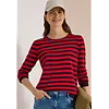 Trui met Strepen - Eggplant Red