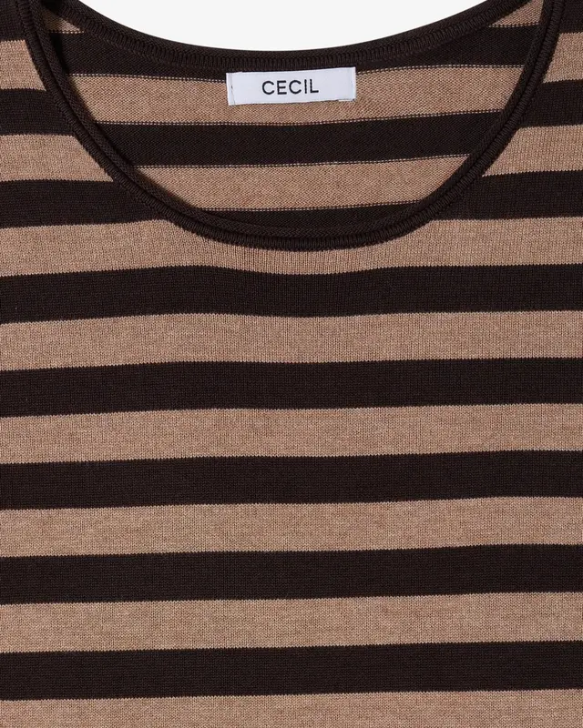 Cecil Trui met Strepen - Truffle Brown