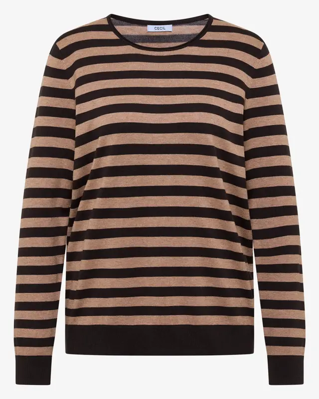 Cecil Trui met Strepen - Truffle Brown