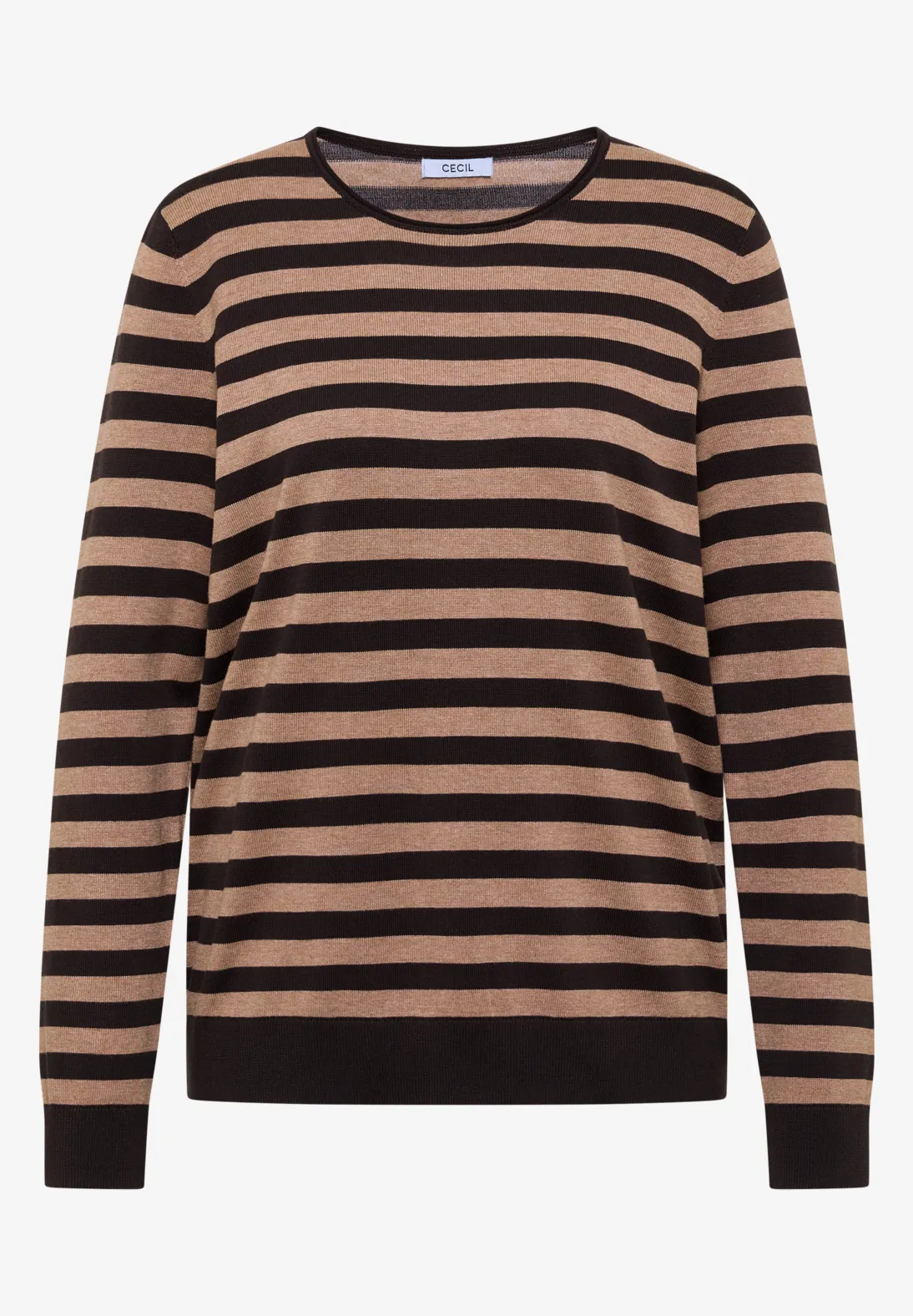 Cecil Trui met Strepen - Truffle Brown