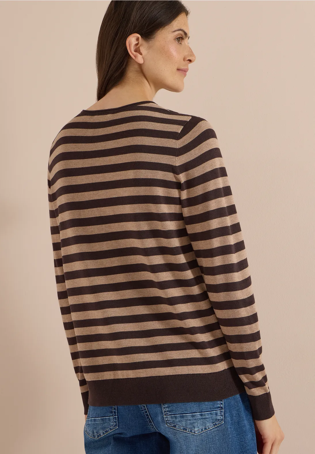 Cecil Striped Jumper - Truffle Brown
