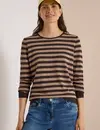 Cecil Striped Jumper - Truffle Brown