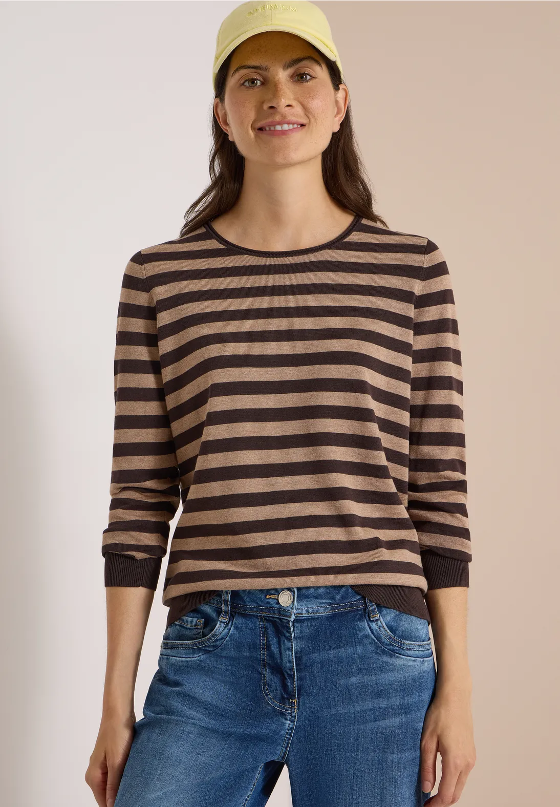 Cecil Trui met Strepen - Truffle Brown
