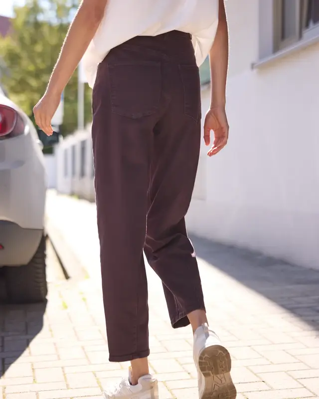 Street One Studio Barrel Jeans Cleo - Burgundi Color Washed