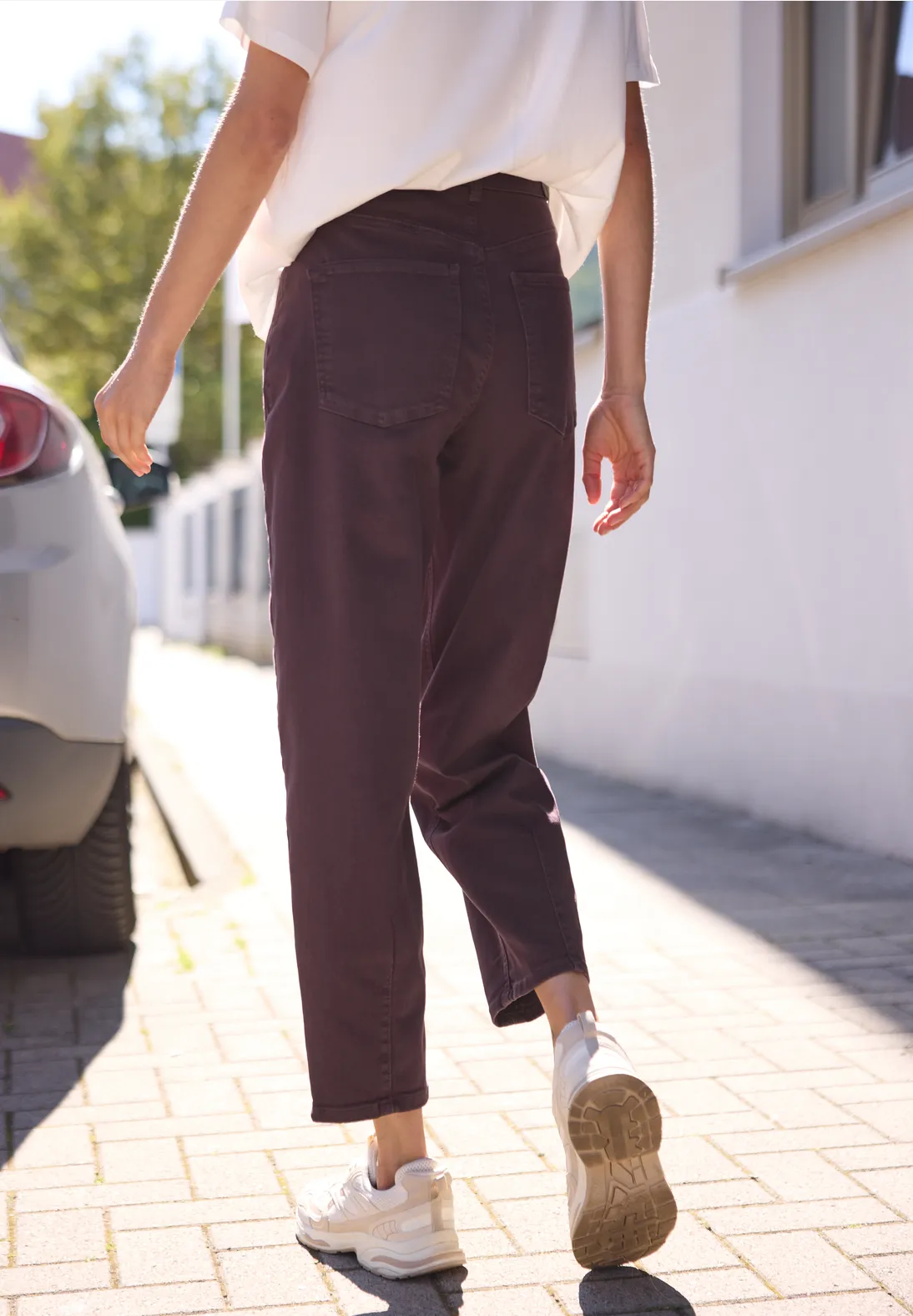 Street One Studio Barrel Jeans Cleo - Burgundi Color Washed