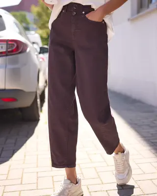 Street One Studio Barrel Jeans Cleo - Burgundi Color Washed
