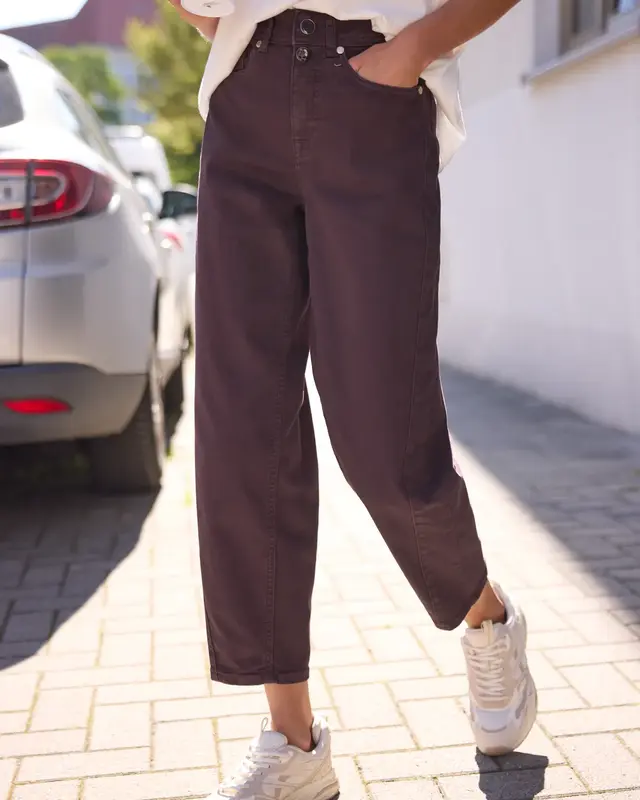 Street One Studio Barrel Jeans Cleo - Burgundi Color Washed