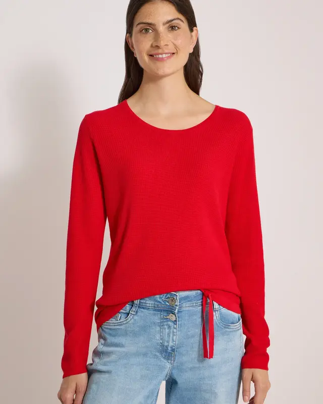 Cecil Struktur Pullover - Flame Red
