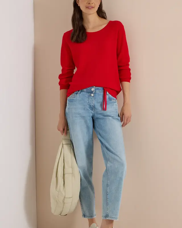 Cecil Struktur Pullover - Flame Red