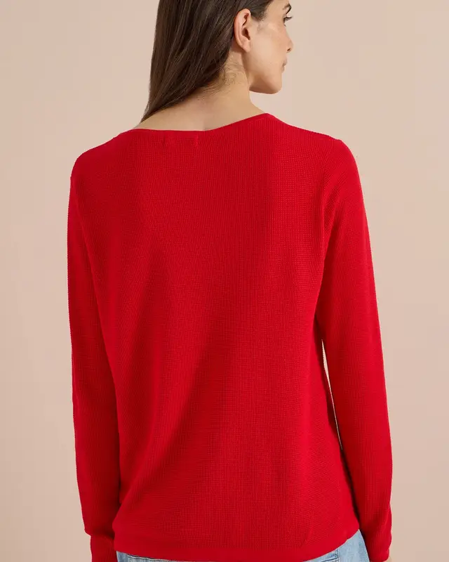 Cecil Trui met Structuur - Flame Red