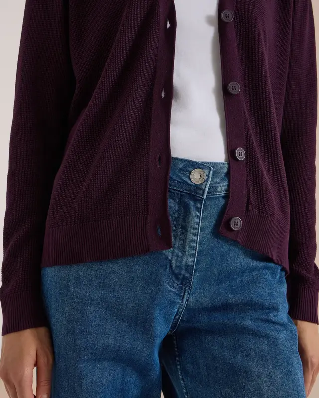 Cecil Cardigan mit Struktur - Eggplant Red