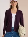 Cecil Cardigan mit Struktur - Eggplant Red