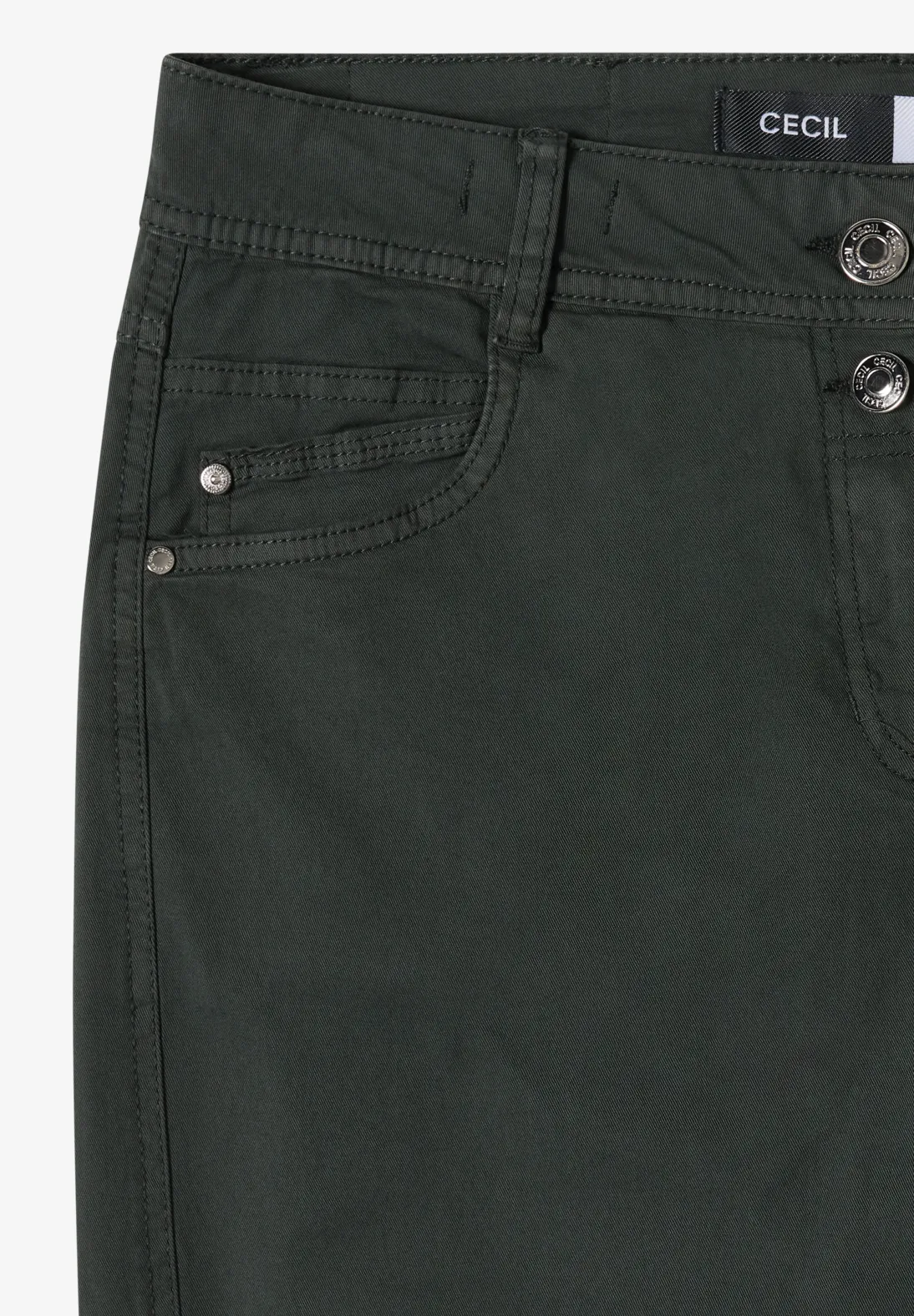 Cecil Casual Fit Barrel Pants Scarlett - Faded Olive