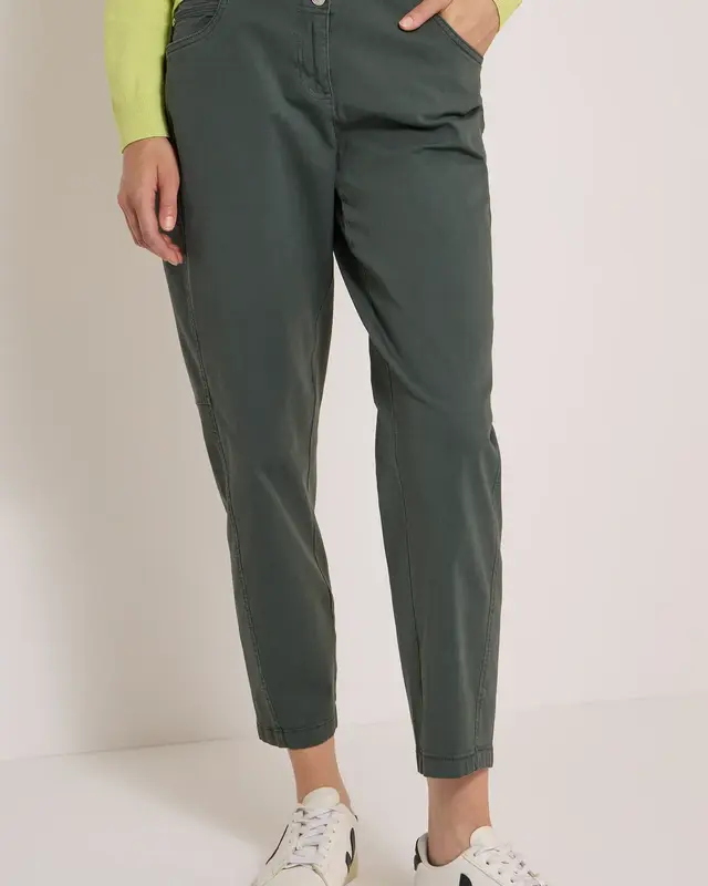 Cecil Casual Fit Barrel Pants Scarlett - Faded Olive