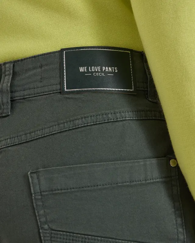 Cecil Casual Fit Barrel Pants Scarlett - Faded Olive