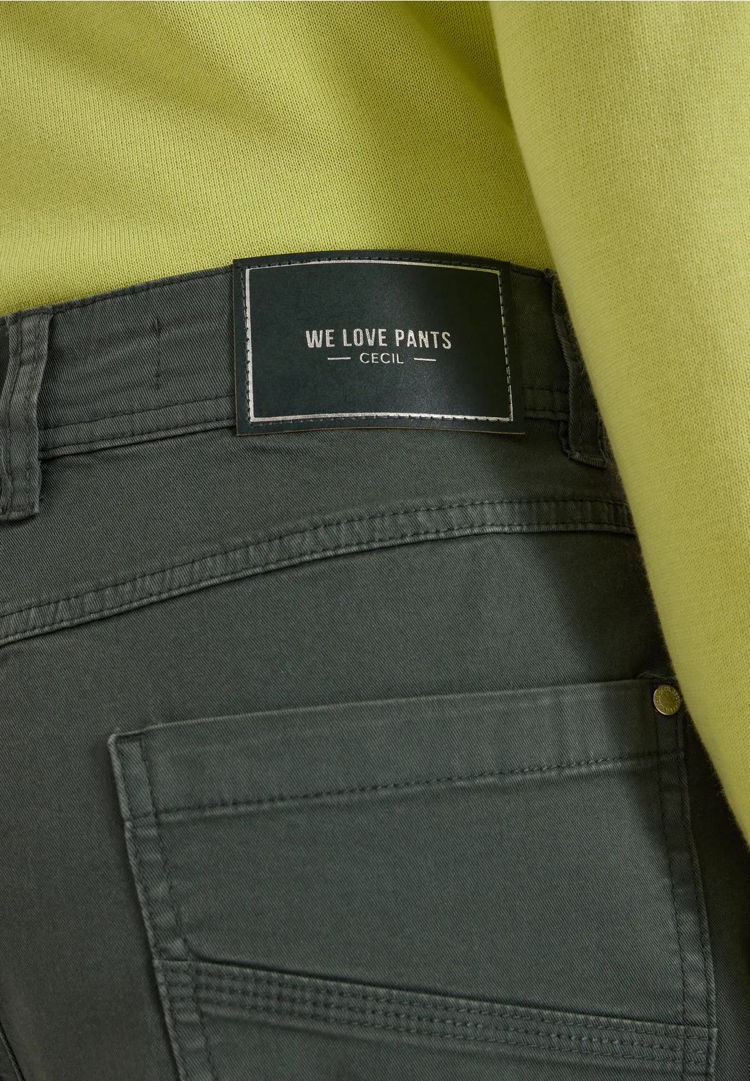 Cecil Casual Fit Barrel Hose Scarlett - Faded Olive