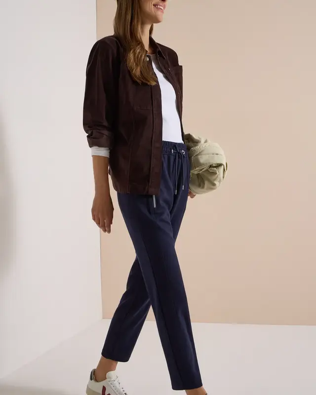 Cecil Casual Fit Pants Tracey - Urban Dark Blue