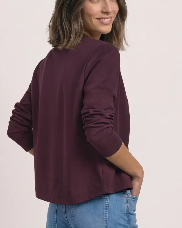 Street One Jacket with Decorative Buttons - Rustic Rouge