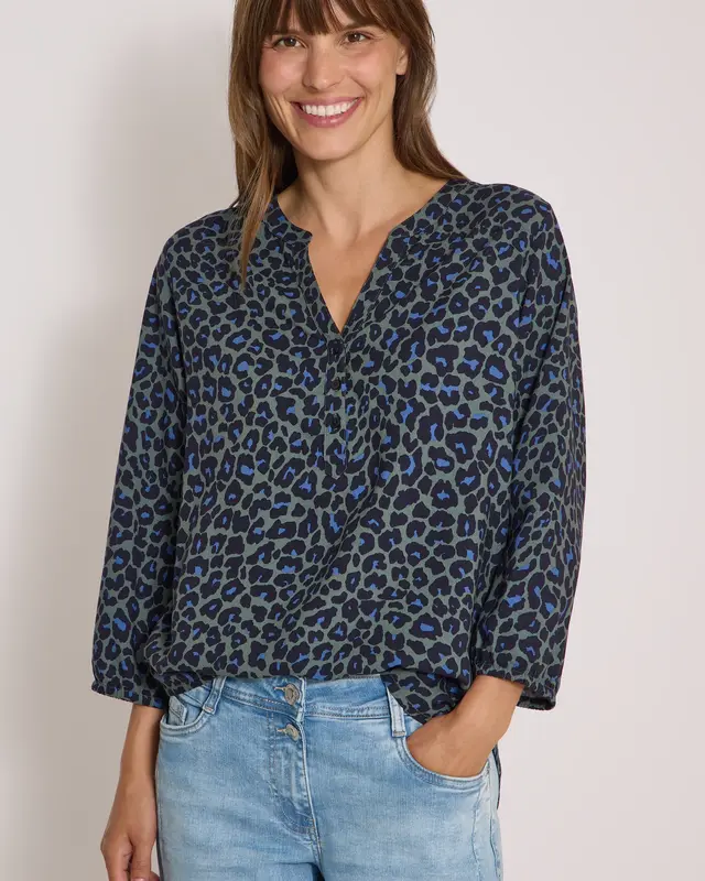 Cecil 3/4-Sleeve Tunic - Dried Olive Green