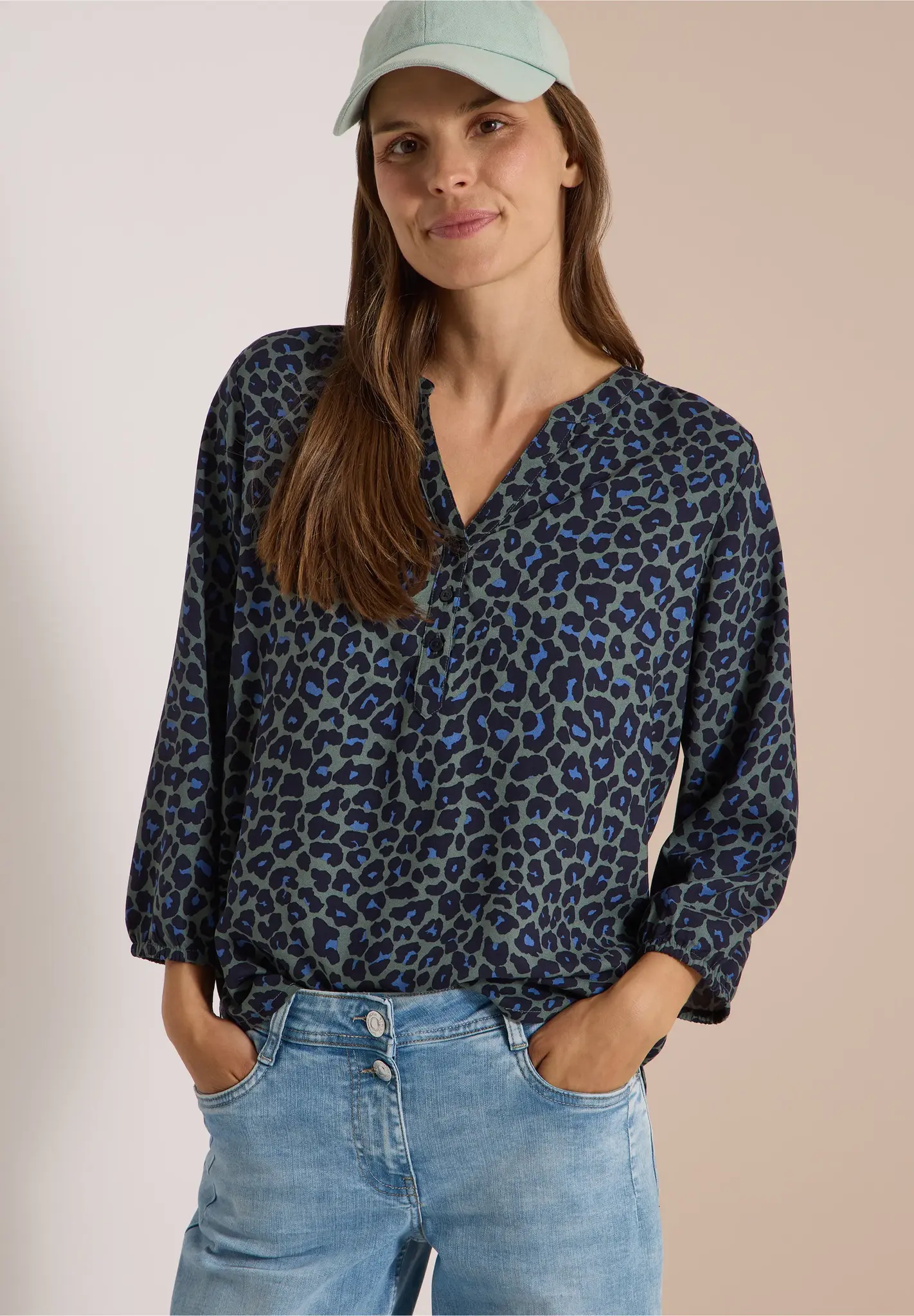 Cecil 3/4-Arm Tunika - Dried Olive Green