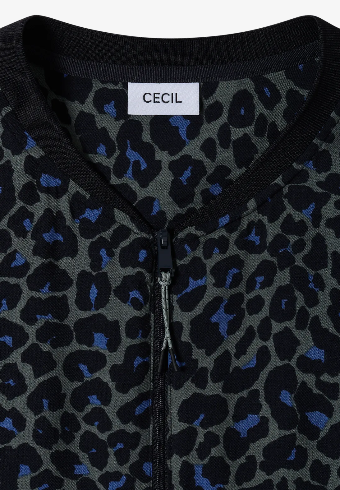 Cecil Blouson Leopard Print - Dried Olive Green