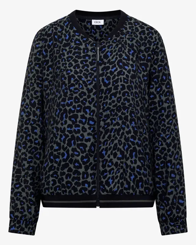 Cecil Blouson Leopard Print - Dried Olive Green