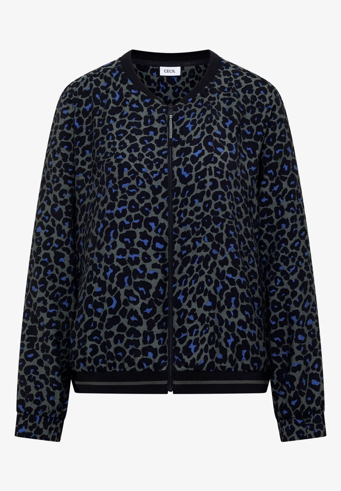 Cecil Blouson Leopard Print - Dried Olive Green