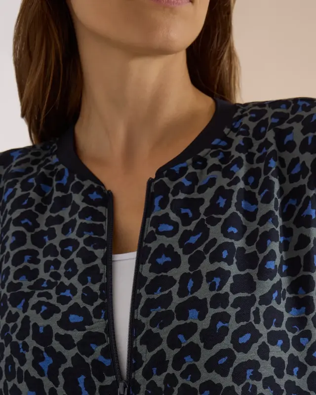 Cecil Blouson Leopard Print - Dried Olive Green