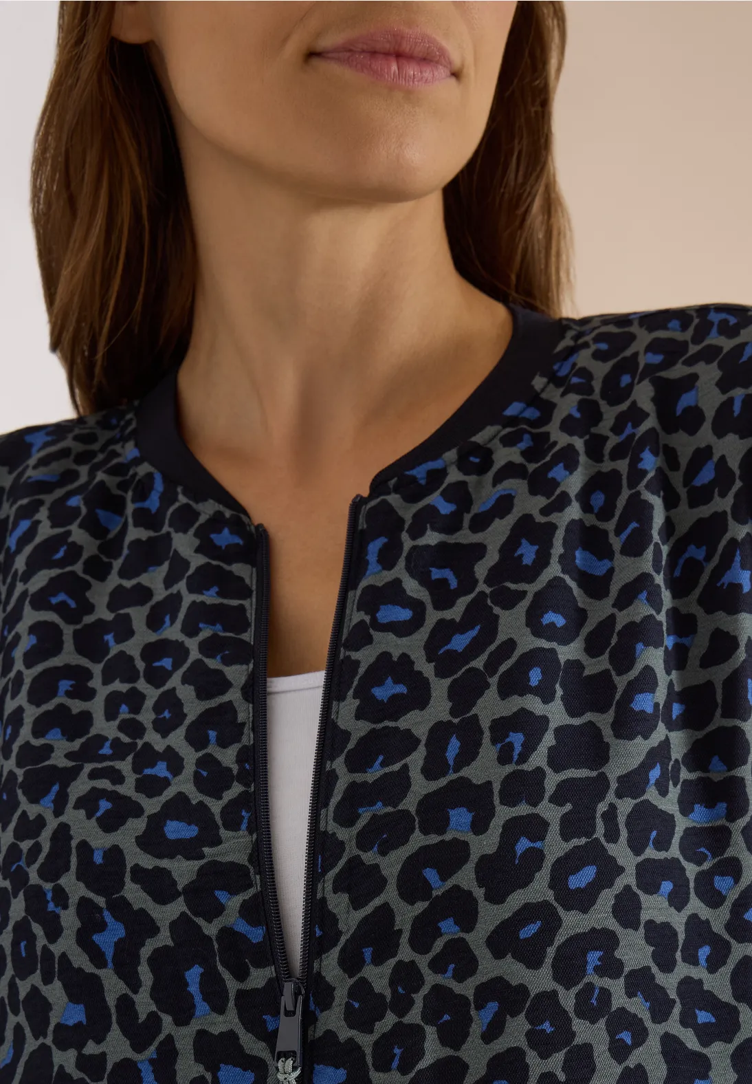 Cecil Blouson Leopard Print - Dried Olive Green