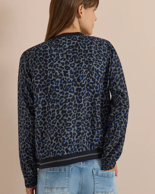 Cecil Blouson Leopard Print - Dried Olive Green