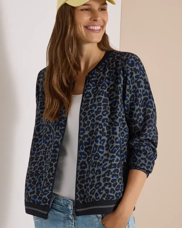 Cecil Blouson Leopard Print - Dried Olive Green