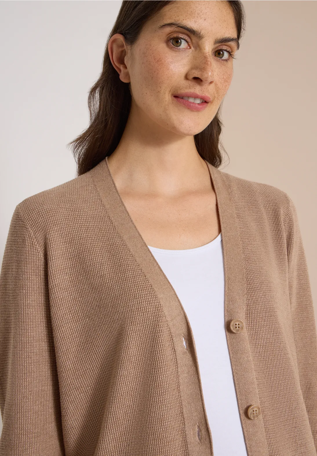 Cecil Structured Cardigan - Creamy Mocha Melange