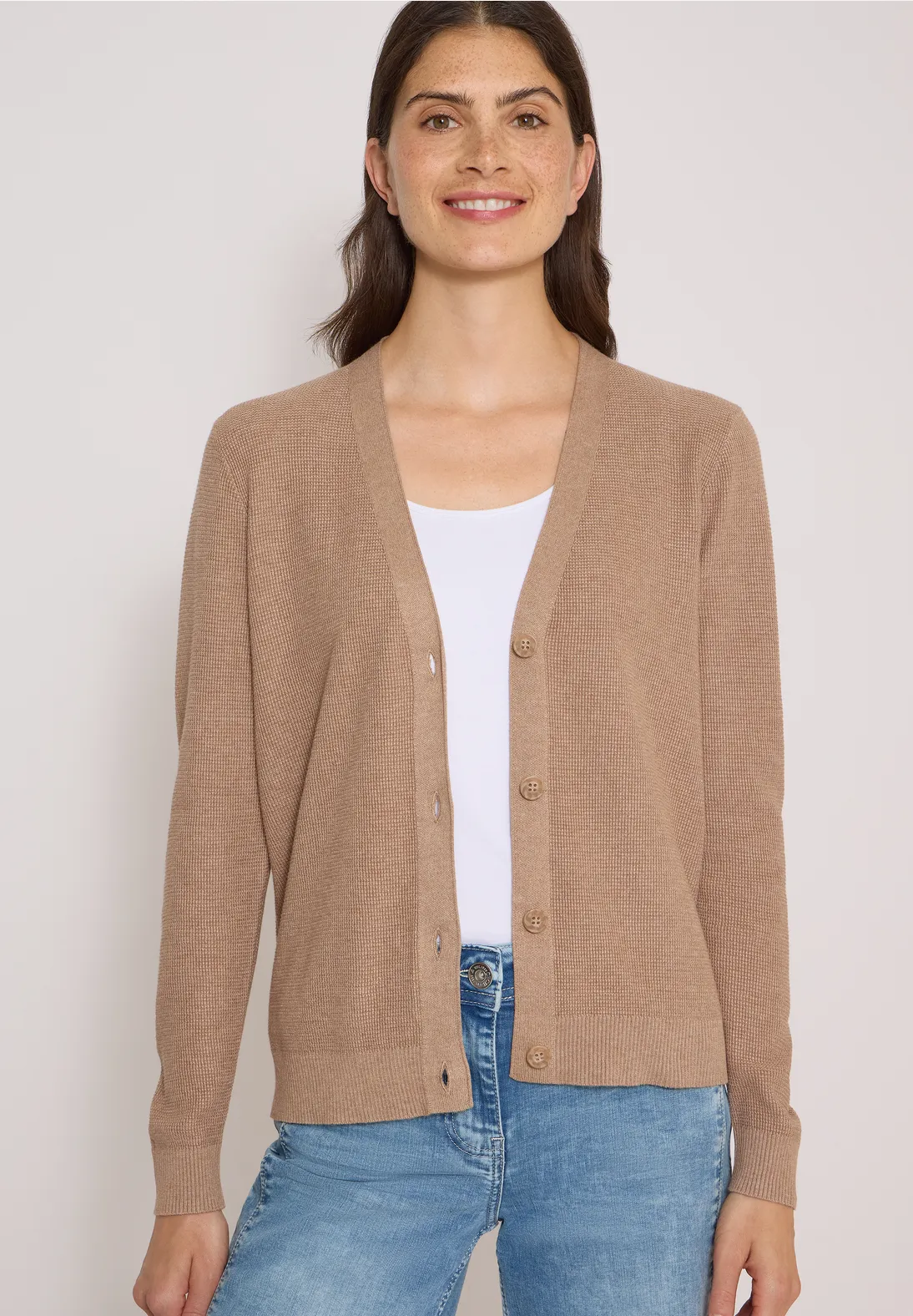 Cecil Structured Cardigan - Creamy Mocha Melange